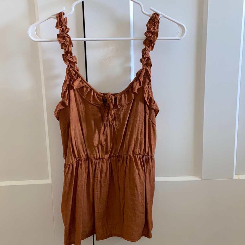 Wishlist Apparel copper ruffle cami